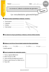 Connaître et utiliser le vocabulaire de géométrie - Exercices  : 7ème Harmos - PDF à imprimer