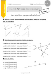 Reconnaitre et tracer des droites perpendiculaires - Exercices avec correction : 7ème Harmos - PDF à imprimer