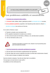 Je résous des problèmes additifs et soustractifs - Cours, Leçon : 7ème Harmos - PDF gratuit à imprimer