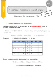 Comment effectuer des calculs sur les mesures de longueur - Cours, Leçon : 7ème Harmos - PDF gratuit à imprimer