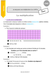 Comment poser une multiplication à un chiffre - Cours, Leçon : 7ème Harmos - PDF à imprimer