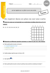Je me repère sur un plan ou sur une carte - Exercices  : 6ème Harmos - PDF à imprimer