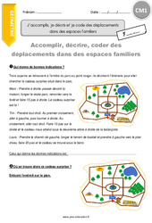 J’accomplis, je décris et je code des déplacements dans des espaces familiers - Exercices avec correction : 6ème Harmos - PDF à imprimer