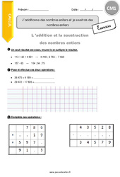 J’additionne des nombres entiers et je soustrais des nombres entiers - Exercices avec correction : 6ème Harmos - PDF à imprimer