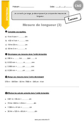 Je convertis, je range, je décompose et je compare les mesures de longueur - Exercices avec correction : 7ème Harmos - PDF à imprimer