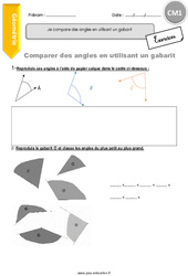 Je compare des angles en utilisant un gabarit - Exercices  : 6ème Harmos - PDF à imprimer