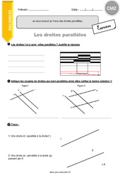 Reconnaitre et tracer des droites parallèles - Exercices avec correction : 7ème Harmos - PDF à imprimer