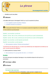 La phrase - Soutien scolaire - Aide aux devoirs : 5ème Harmos - PDF à imprimer