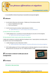 Les phrases affirmatives et négatives - Soutien scolaire - Aide aux devoirs : 5ème Harmos - PDF à imprimer