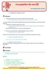 Les graphies du son [k] - Soutien scolaire - Aide aux devoirs : 5ème Harmos - PDF à imprimer