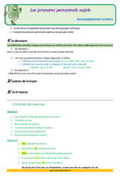 Les pronoms personnels sujets - Soutien scolaire - Aide aux devoirs : 5ème Harmos - PDF à imprimer