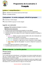 Semaine 2 - école à la maison IEF - Fiches  : 7ème Harmos