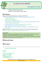 Le verbe et son infinitif - Soutien scolaire - Aide aux devoirs : 5ème Harmos - PDF à imprimer