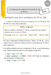 Je multiplie par des multiples de 10 et de 100 (10, 100, 20, 300, etc) - Cours, Leçon : 6ème Harmos - PDF gratuit à imprimer