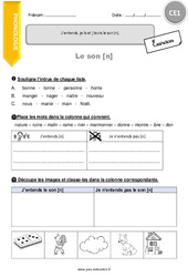 J’entends, je lis et j’écris le son [n] - Exercices  : 4ème Harmos - PDF à imprimer