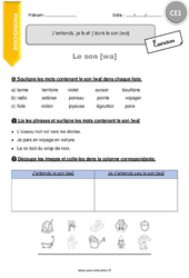 J’entends, je lis et j’écris le son [wa] - Exercices  : 4ème Harmos - PDF à imprimer