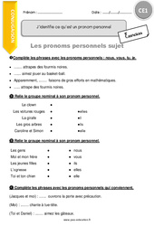 J’identifie ce qu’est un pronom personnel - Exercices  : 4ème Harmos - PDF à imprimer