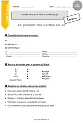 J’identifie ce qu’est un verbe du premier groupe - Exercices avec correction : 4ème Harmos - PDF à imprimer