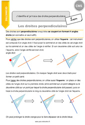 J’identifie et je trace des droites perpendiculaires - Cours, Leçon : 6ème Harmos - PDF gratuit à imprimer