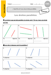 J’identifie et trace des droites parallèles - Exercices avec correction : 6ème Harmos - PDF à imprimer