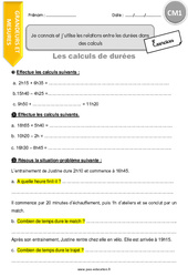 Connaître et utiliser les relations entre les durées dans des calculs - Exercices  : 6ème Harmos - PDF à imprimer