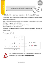 Je multiplie par un nombre à deux chiffres - Cours, Leçon : 6ème Harmos - PDF gratuit à imprimer