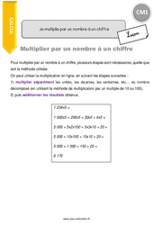 Je multiplie par un nombre à un chiffre - Cours, Leçon : 6ème Harmos - PDF gratuit à imprimer