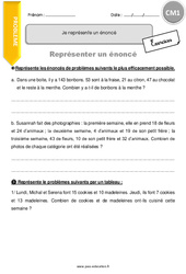 Je représente un énoncé - Exercices  : 6ème Harmos - PDF à imprimer