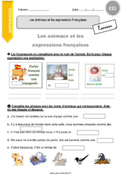 Les animaux et les expressions française - Exercices avec correction : 4ème Harmos - PDF à imprimer