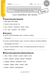 Comprendre que le concept de famille de mots se fonde sur la forme des mots mais aussi sur leur sens - Exercices avec correction : 5ème Harmos - PDF à imprimer