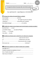 Conjuguer les verbes du 1er groupe, aller, avoir et être au présent - Exercices  : 5ème Harmos - PDF à imprimer