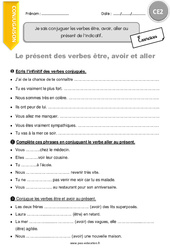 Comment conjuguer les verbes être, avoir, aller au présent de l‘indicatif - Exercices avec correction : 5ème Harmos - PDF à imprimer