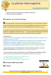 La phrase interrogative - Soutien scolaire - Aide aux devoirs : 5ème Harmos - PDF à imprimer