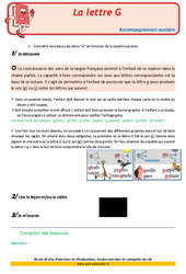 Lettre G - Soutien scolaire - Aide aux devoirs : 5ème Harmos - PDF à imprimer