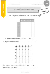 Je me déplace sur un quadrillage - Exercices avec correction : 4ème Harmos - PDF à imprimer