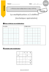 J’effectue des multiplications à deux chiffres - Exercices avec correction : 7ème Harmos - PDF à imprimer