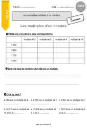 Connaître les multiples d’un nombre - Exercices avec correction : 6ème Harmos - PDF à imprimer