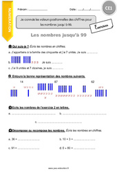 Connaître les valeurs positionnelles des chiffres pour les nombres jusqu’à 99 - Exercices avec correction : 4ème Harmos - PDF à imprimer