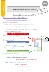 Comment effectuer des divisions à un chiffre - Cours, Leçon : 7ème Harmos - PDF gratuit à imprimer