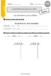 Comment effectuer des divisions à un chiffre - Exercices avec correction : 7ème Harmos - PDF à imprimer