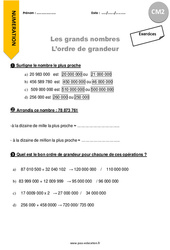 Trouver l’ordre de grandeur des nombres inférieurs à 1 milliard - Exercices avec correction : 7ème Harmos - PDF à imprimer