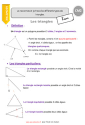 Reconnaitre et tracer les différents types de triangles - Cours, Leçon : 7ème Harmos - PDF gratuit à imprimer