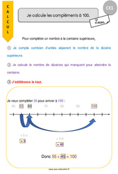 Je calcule les compléments à 100 - Cours, Leçon : 4ème Harmos - PDF gratuit à imprimer