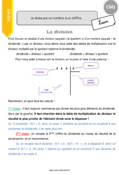 Je divise par un nombre à un chiffre - Cours, Leçon : 6ème Harmos - PDF gratuit à imprimer