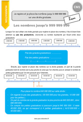 Repérer et placer les nombres jusqu’à 999 999 999 sur une droite graduée - Cours, Leçon : 6ème Harmos - PDF gratuit à imprimer