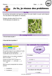 Multiplication, périmètre et euros - Je lis et je résous des problèmes : 6ème Harmos - PDF à imprimer