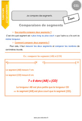 Je compare des segments - Cours, Leçon : 4ème Harmos - PDF gratuit à imprimer