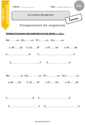 Je compare des segments - Exercices  : 4ème Harmos - PDF à imprimer