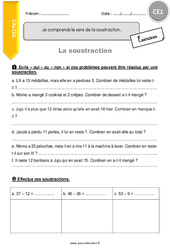 Je comprends le sens de la soustraction - Exercices  : 4ème Harmos - PDF à imprimer