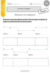 Je mesure un segment - Exercices avec correction : 4ème Harmos - PDF à imprimer